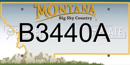 B3440A Montana License Plate