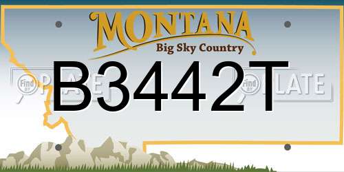 B3442T Montana License Plate