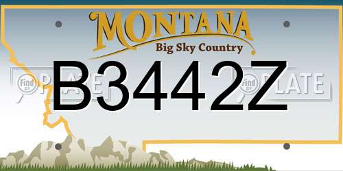 B3442Z Montana License Plate