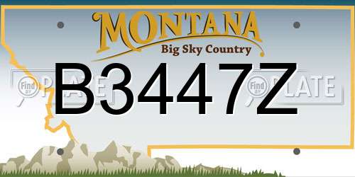 B3447Z Montana License Plate