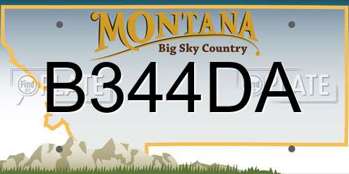 B344DA Montana License Plate