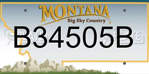 B34505B Montana License Plate