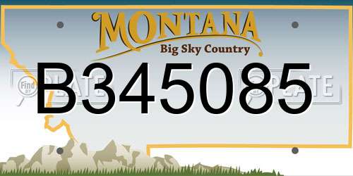 B345085 Montana License Plate