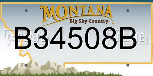 B34508B Montana License Plate