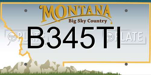 B345TI Montana License Plate