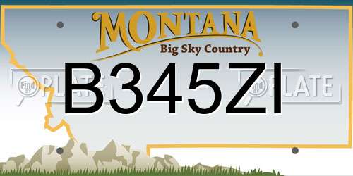 B345ZI Montana License Plate