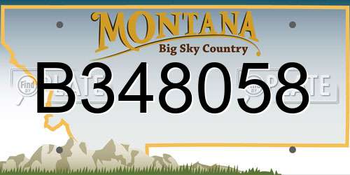 B348058 Montana License Plate