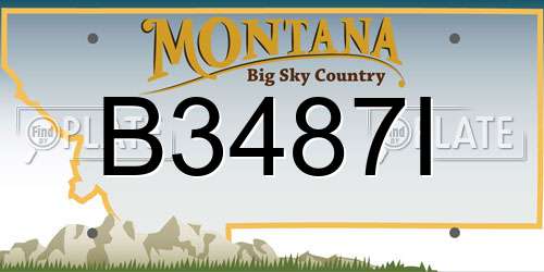 B3487I Montana License Plate