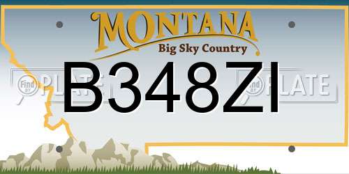 B348ZI Montana License Plate