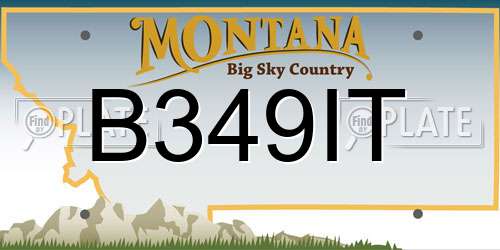 B349IT Montana License Plate