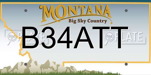 B34ATT Montana License Plate