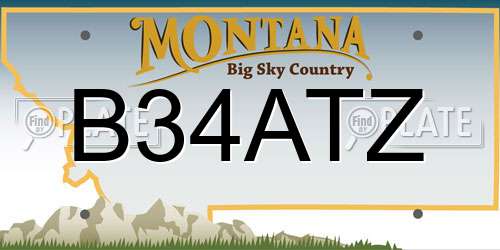 B34ATZ Montana License Plate