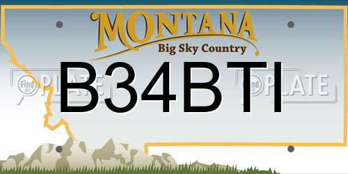 B34BTI Montana License Plate