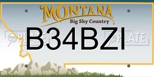 B34BZI Montana License Plate