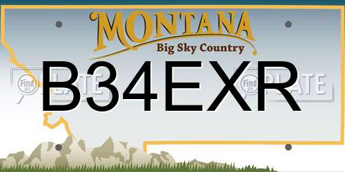 B34EXR Montana License Plate