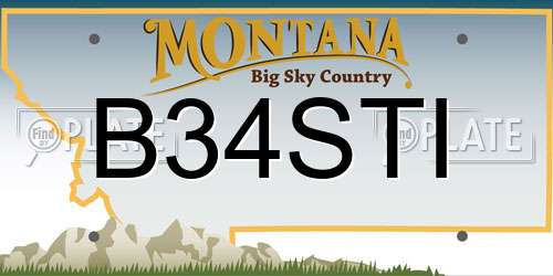 B34STI Montana License Plate