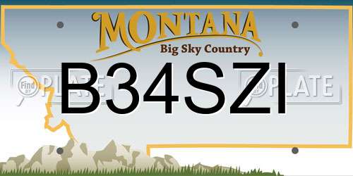 B34SZI Montana License Plate