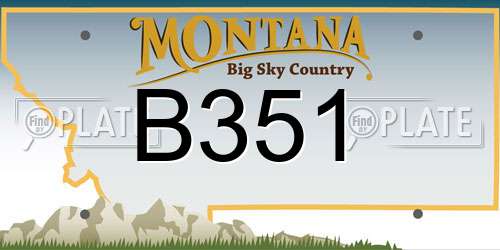 B351 Montana License Plate