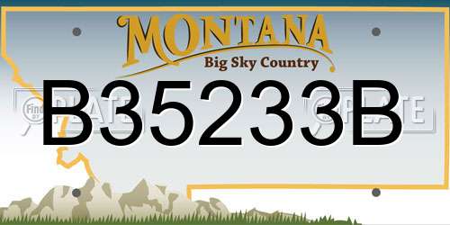 B35233B Montana License Plate
