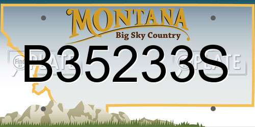 B35233S Montana License Plate