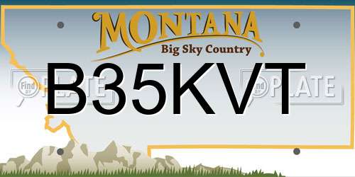 B35KVT Montana License Plate