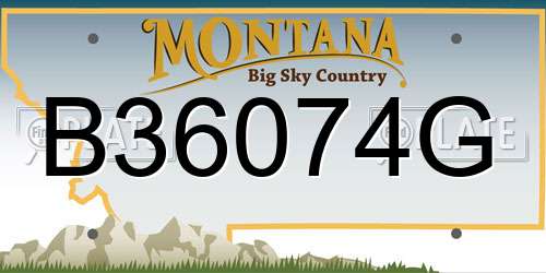 B36074G Montana License Plate
