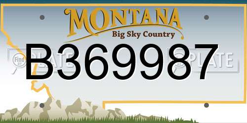 B369987 Montana License Plate