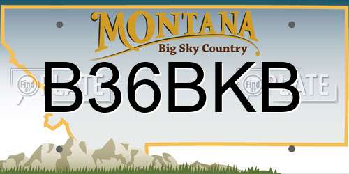 B36BKB Montana License Plate