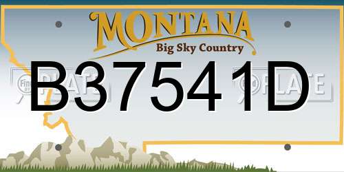 B37541D Montana License Plate