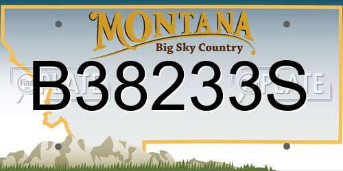 B38233S Montana License Plate