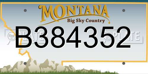 B384352 Montana License Plate