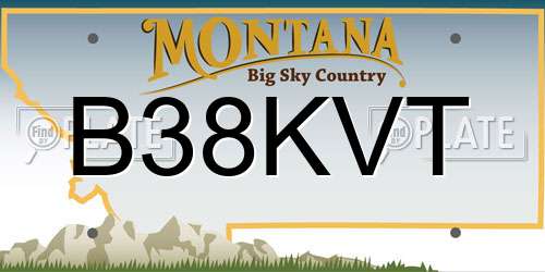 B38KVT Montana License Plate