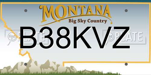B38KVZ Montana License Plate