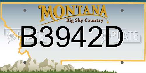 B3942D Montana License Plate