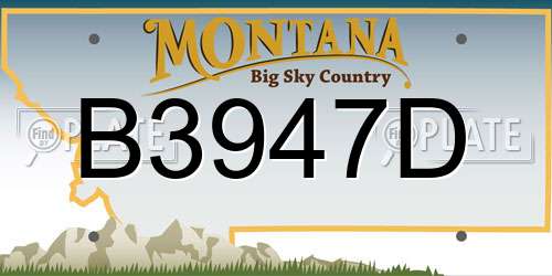 B3947D Montana License Plate