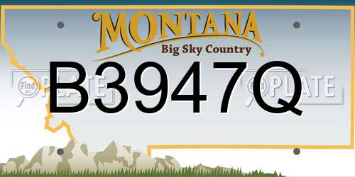 B3947Q Montana License Plate