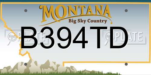 B394TD Montana License Plate