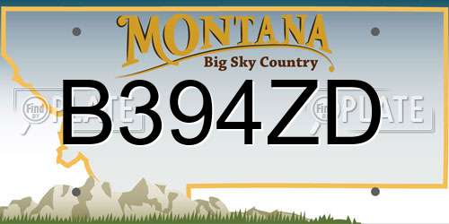B394ZD Montana License Plate