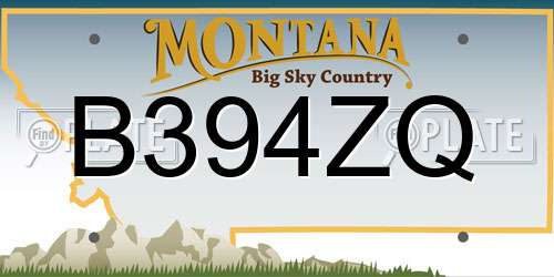 B394ZQ Montana License Plate