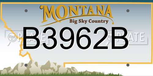 B3962B Montana License Plate