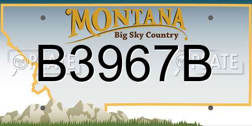 B3967B Montana License Plate