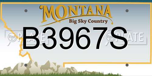 B3967S Montana License Plate