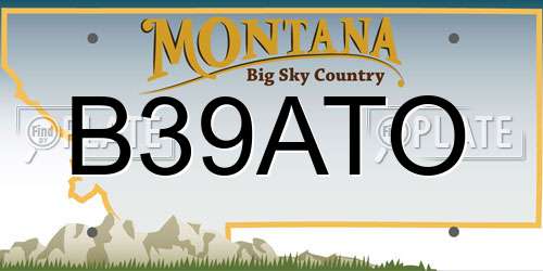 B39ATO Montana License Plate