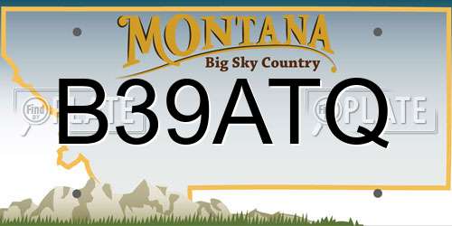 B39ATQ Montana License Plate