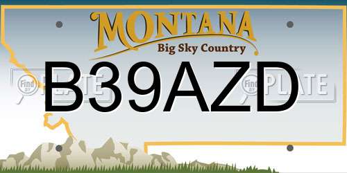 B39AZD Montana License Plate