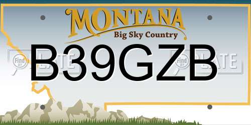 B39GZB Montana License Plate