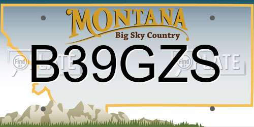 B39GZS Montana License Plate