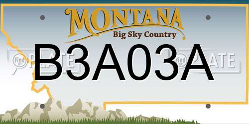 B3A03A Montana License Plate