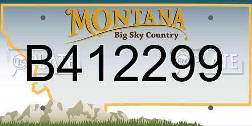 B412299 Montana License Plate