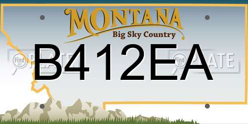 B412EA Montana License Plate